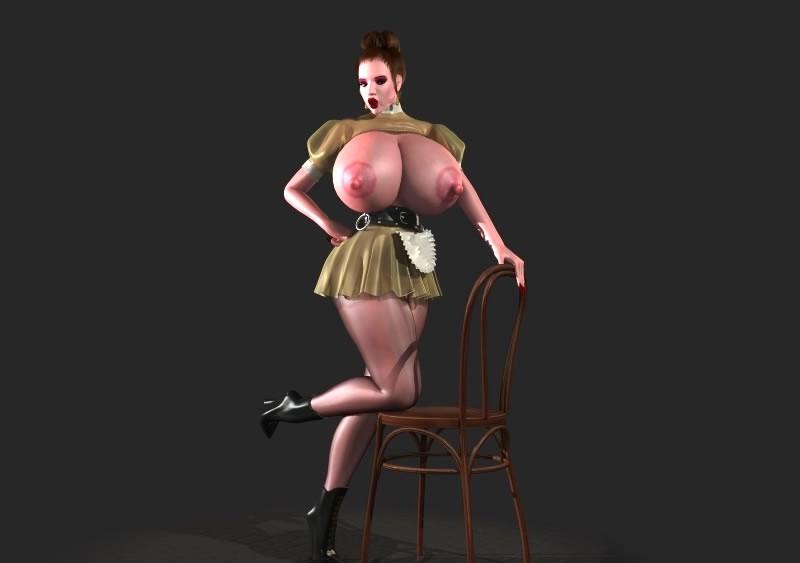12P Big breasted 3D hottie shows boobs and puffy pussy