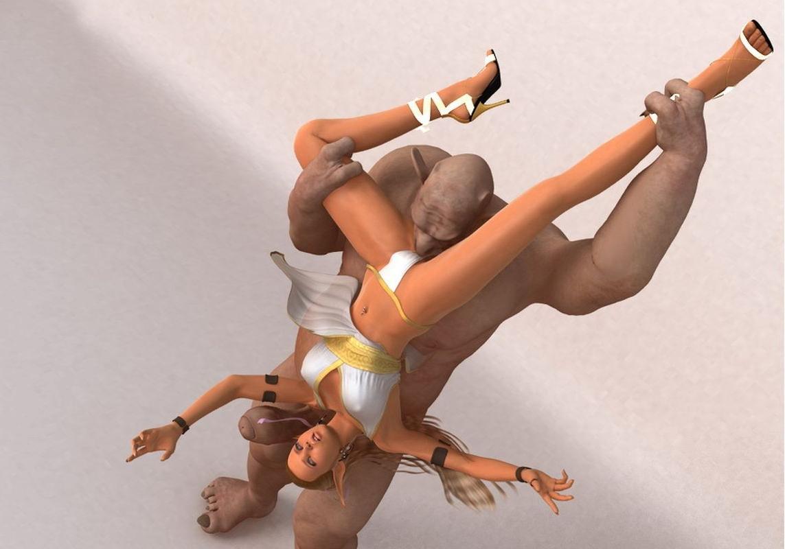 16P Pretty 3d toon elf getting hard fucked and pussy creampied by big trolls