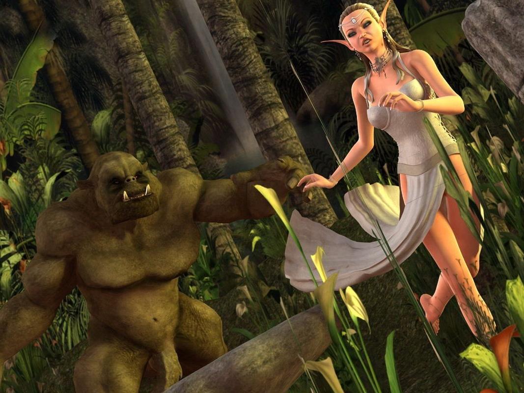 16P Pretty 3d toon elf getting hard fucked and pussy creampied by big trolls