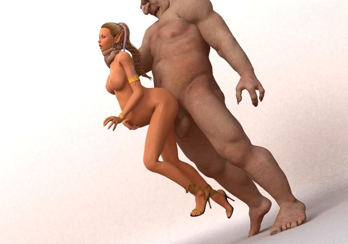 16P Pretty 3d toon elf getting hard fucked and pussy creampied by big trolls