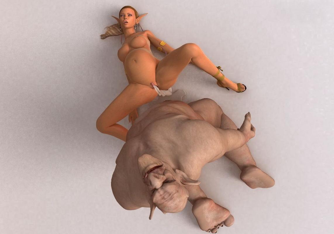 16P Pretty 3d toon elf getting hard fucked and pussy creampied by big trolls