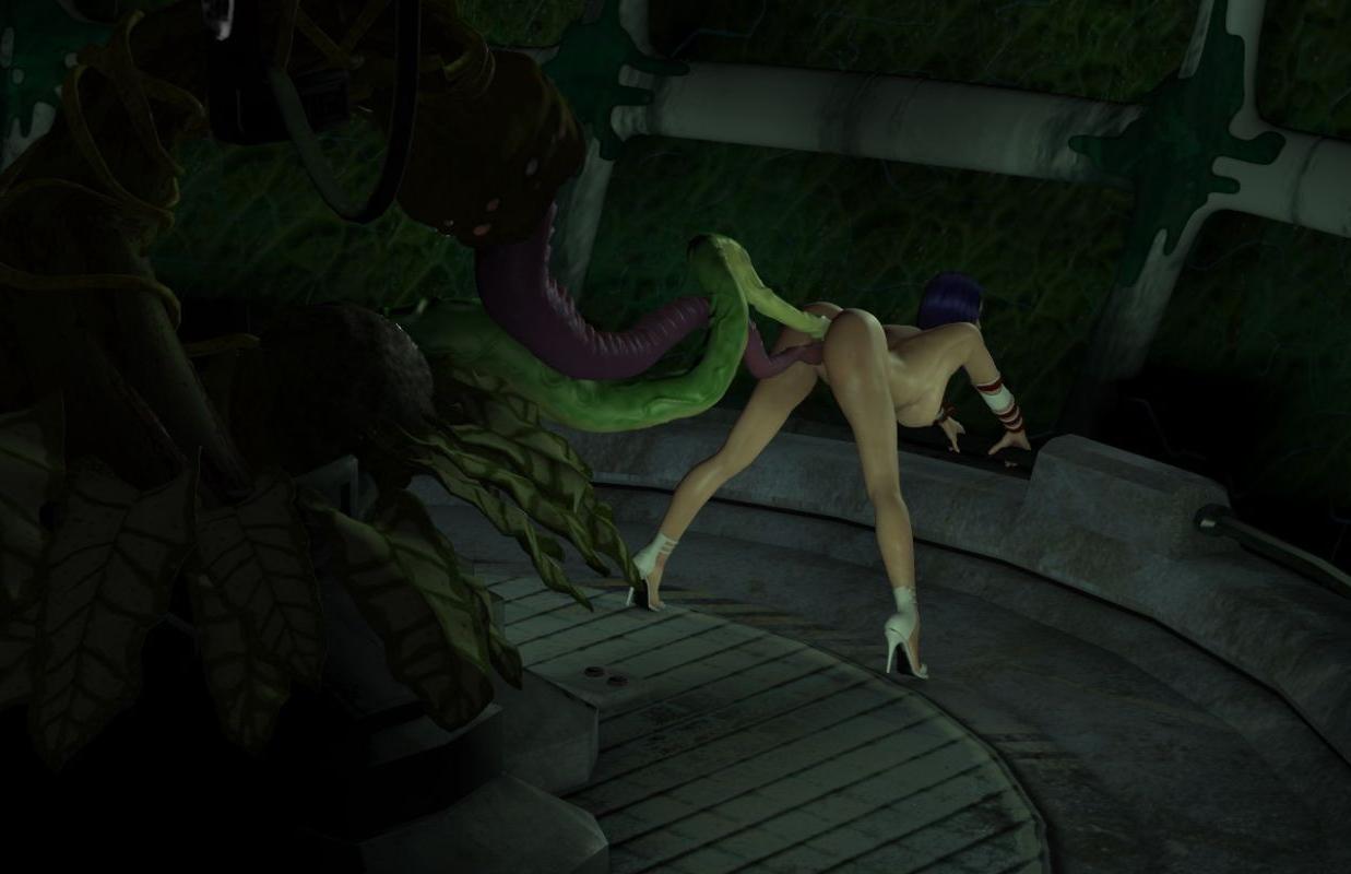 15P 3d busty babe gets hard fucked by a plant with big tentacles