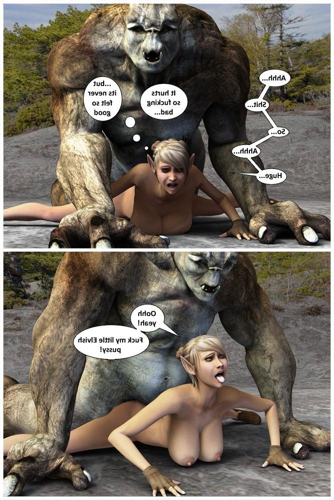20P Big troll with a huge cock driving 3d anime elf in mad sex action