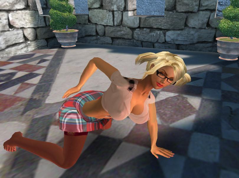 16P Busty blonde virtual babe fucks a big black cock