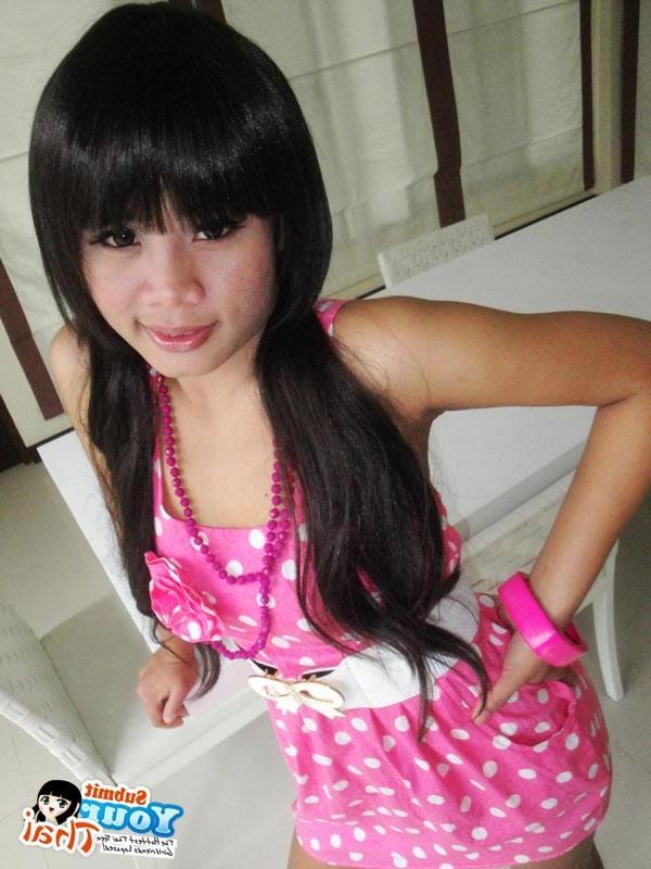 16P Sexy Thai babe Ivy strips out of her pink dress to reveal a super hot body
