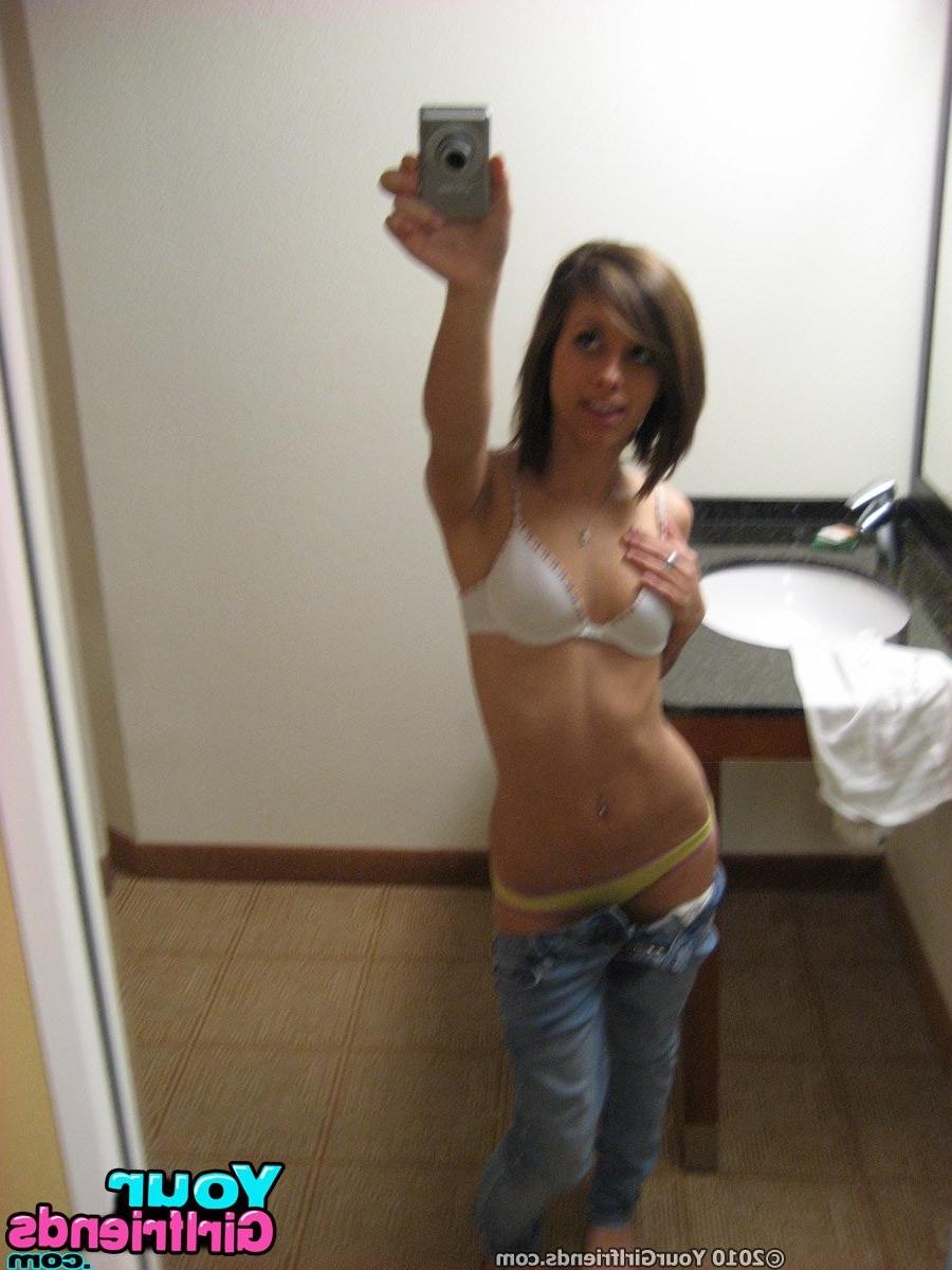 11P Skinny teen  year old rips off her clothes and takes pics of herself in the mirr