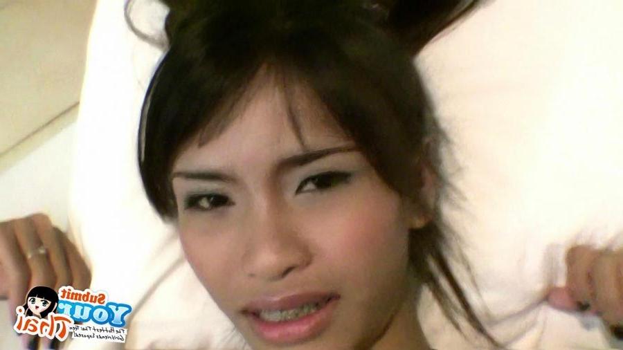 16P Tiny petite Thai babe with braces sucks and fucks for a creampie