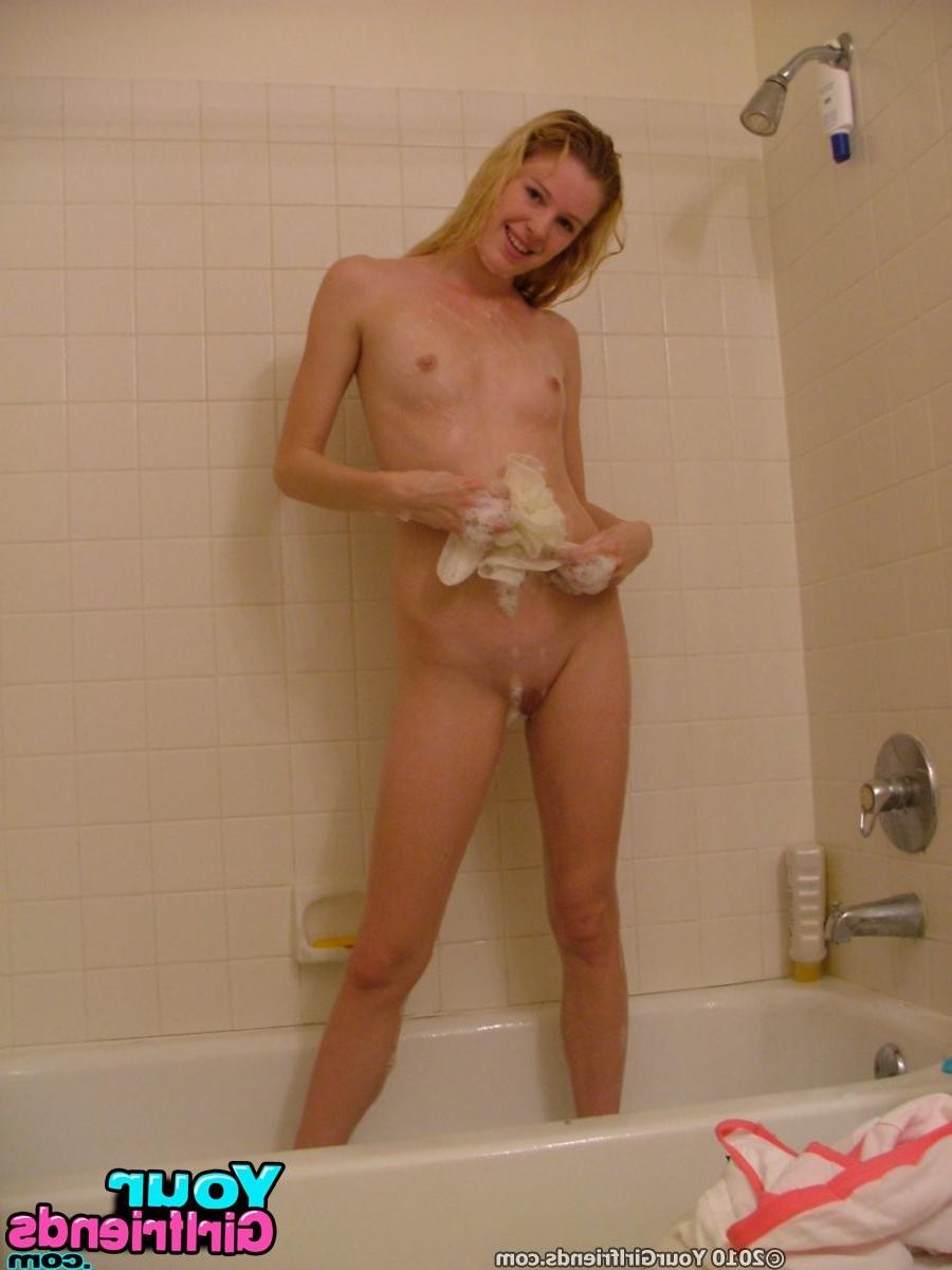 11P Long legged blonde teen girlfriend gets wet and plays with her pussy