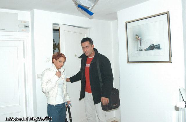 12P Skinny redhead gets plowed from behind nicely