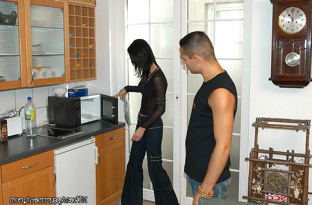 12P Brunette with awesome cans getting fucked from behind