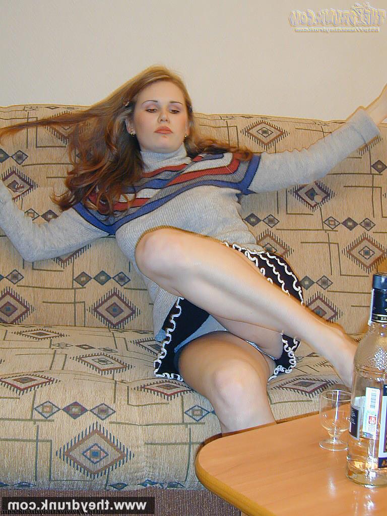 16P Drunk big tits teen blonde Lisa drinks vodka and performs amateu