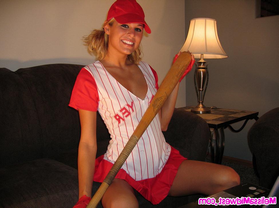 15P Melissa Midwest posing in her baseball outfit