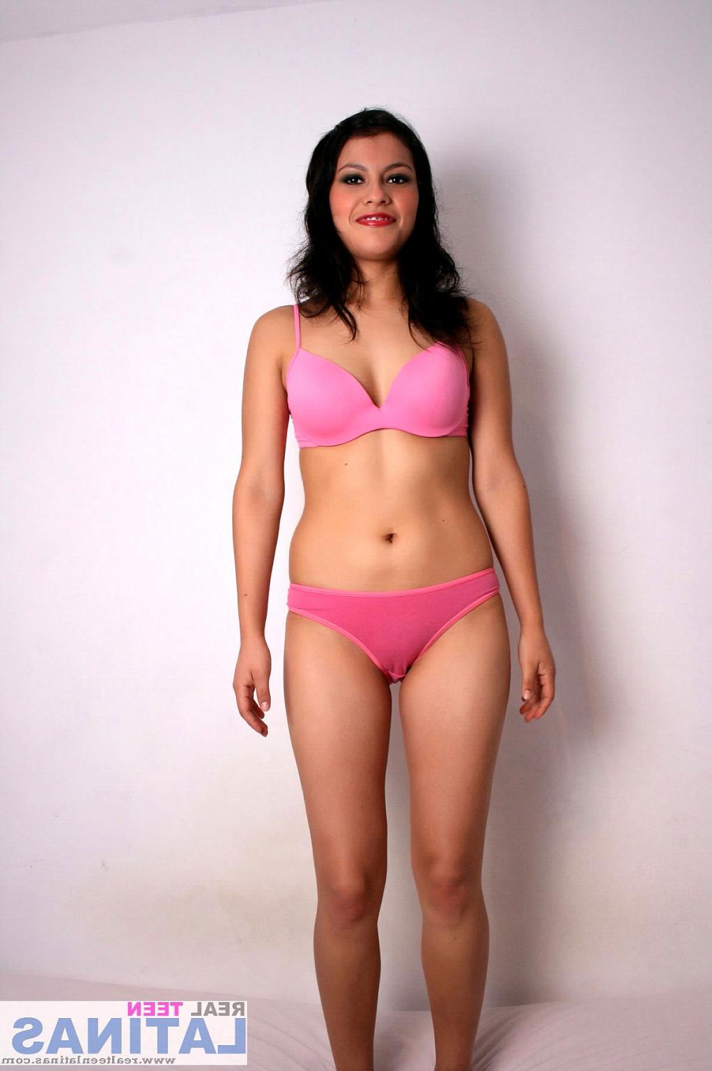 15P Latina teenage amateur showing off in bra and panties