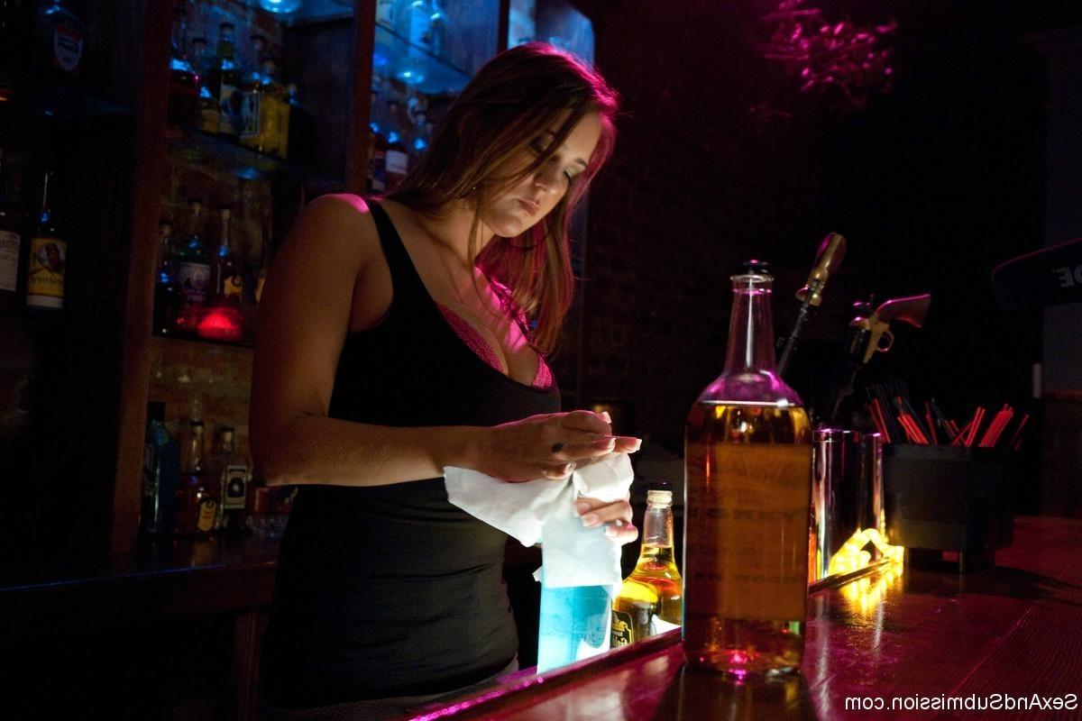 20P Busty barmaid bound and double penetrated by the debt collectors