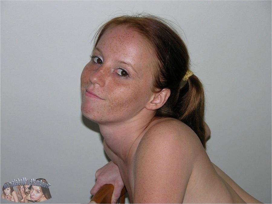 14P Tiny breasted and petite freckled face amateur teen