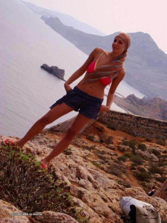 12P Collection of a cute brunette GF posing in her bikini