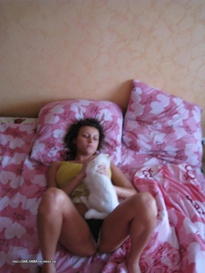 12P Hot and sexy Latin chica posing for her boyfriend on the bed