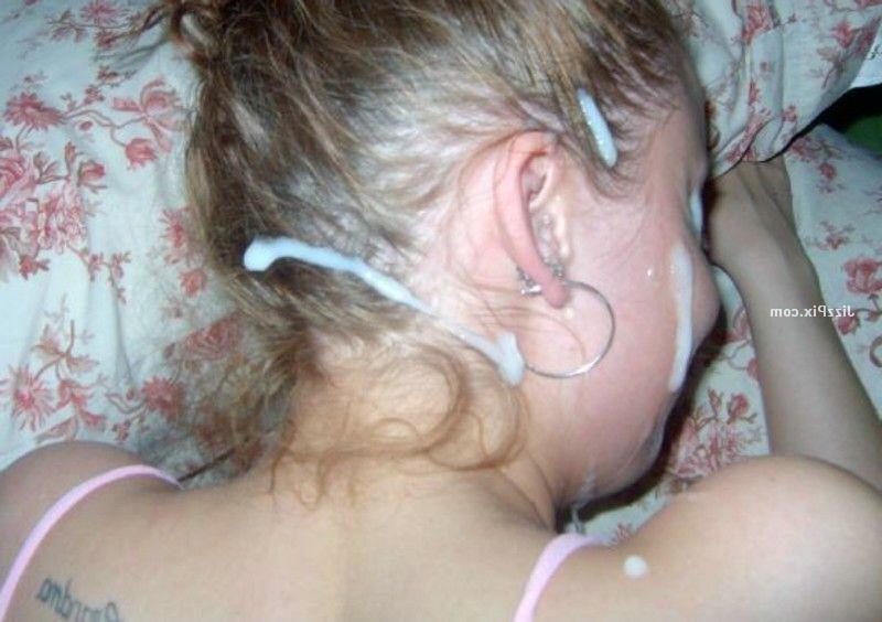 15P Real amateur girls taking cum facials