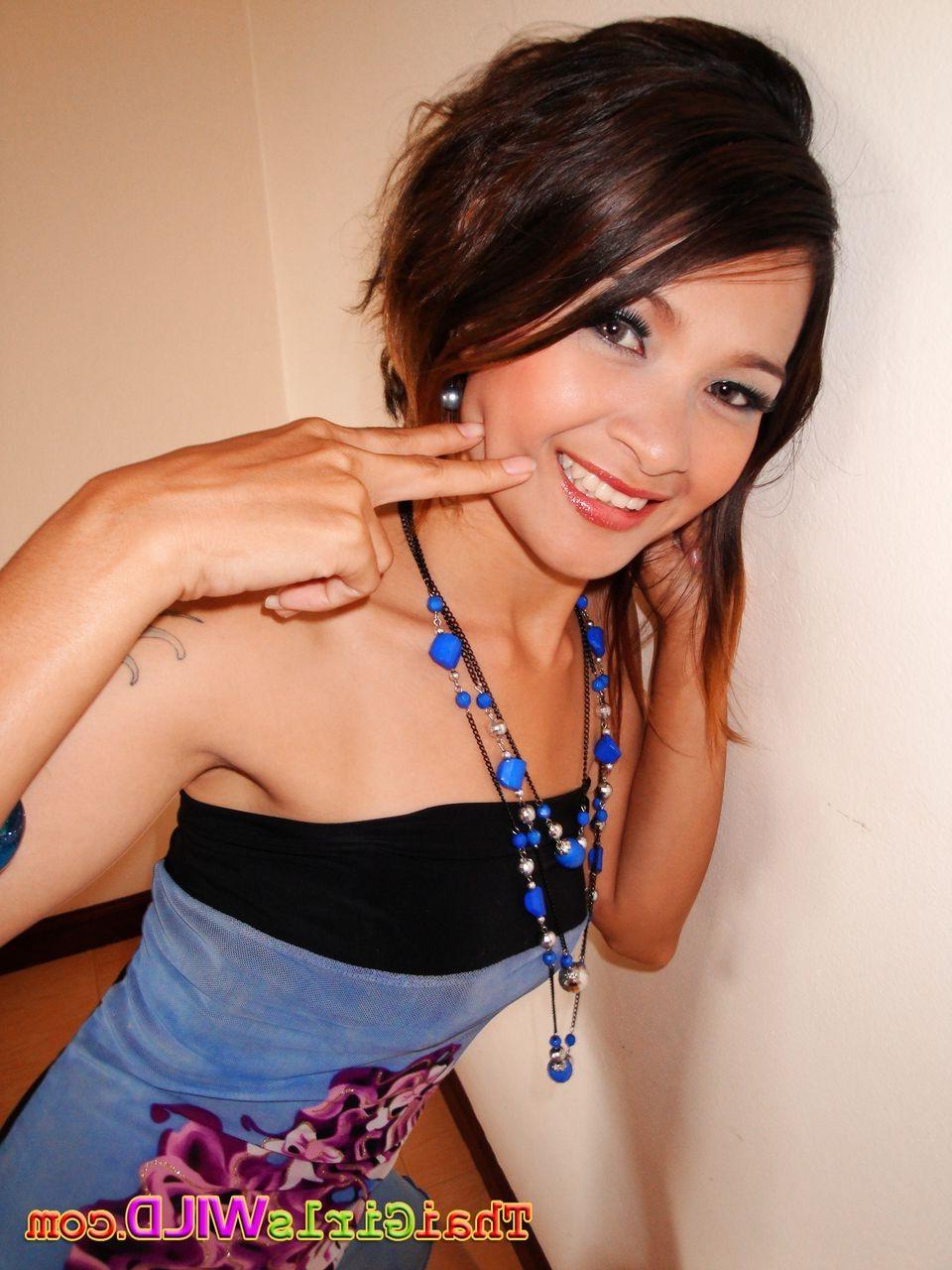 16P Brunette Thai girl, poses then sucks and fucks for a creampie pu