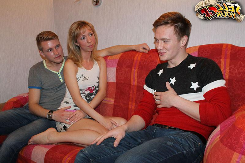 16P Seductive blonde hottie gets banged before her boyfriend