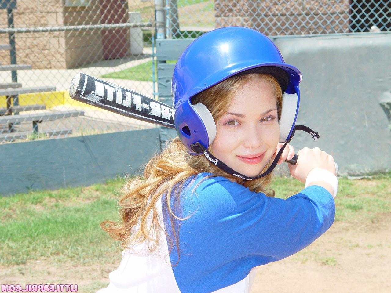 12P April looking cute in her baseball uniform