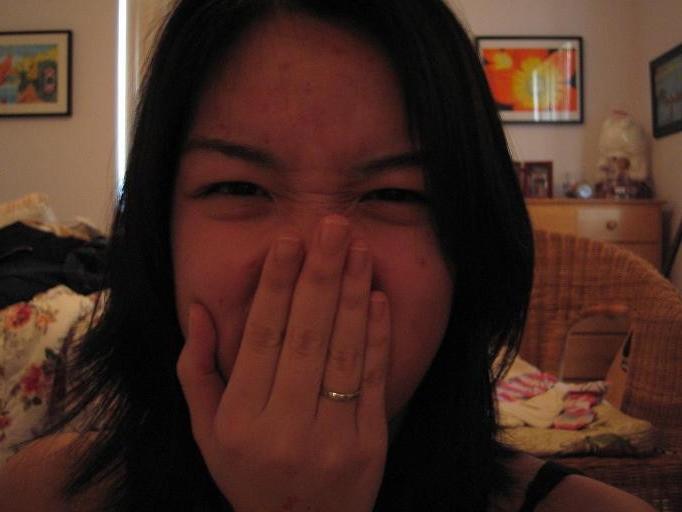 15P Girl plays with camera in her room for some selfpics