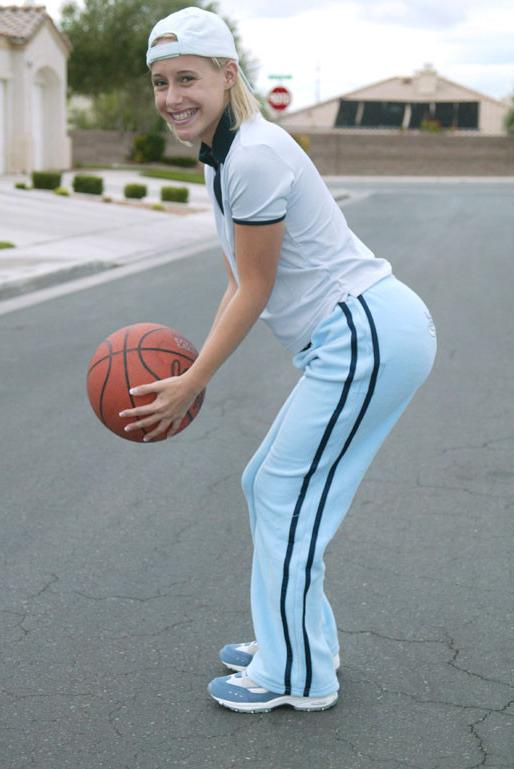 14P Amanda plays with a basketball NAKED!