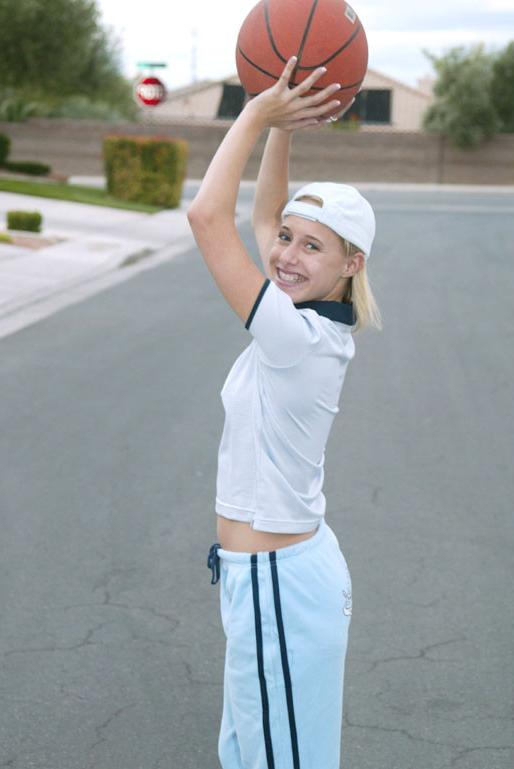 14P Amanda plays with a basketball NAKED!