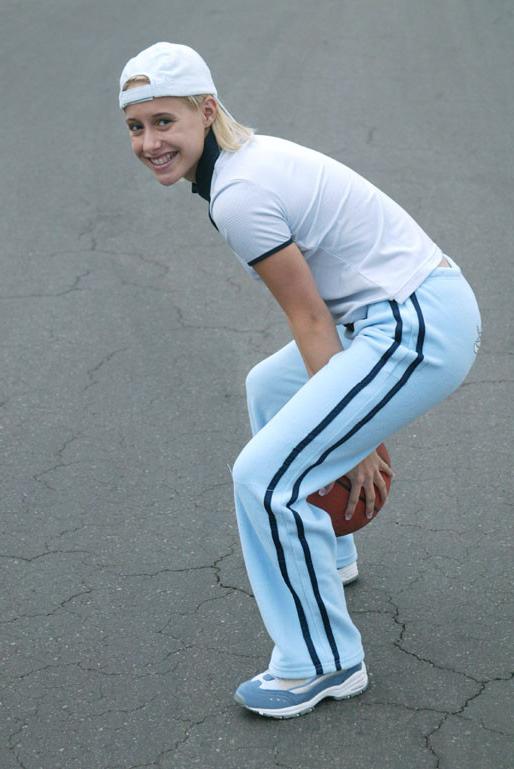 14P Amanda plays with a basketball NAKED!