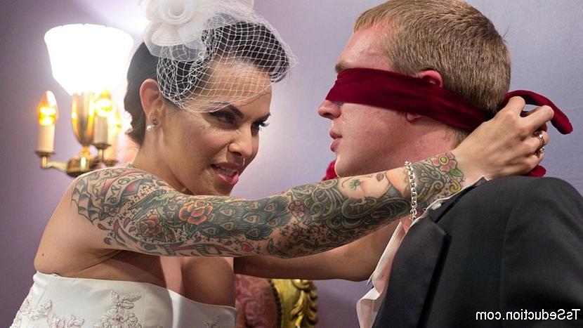 17P TS Foxxy in lingerie ass fucks her husband Zane Anders during their wedding nigh