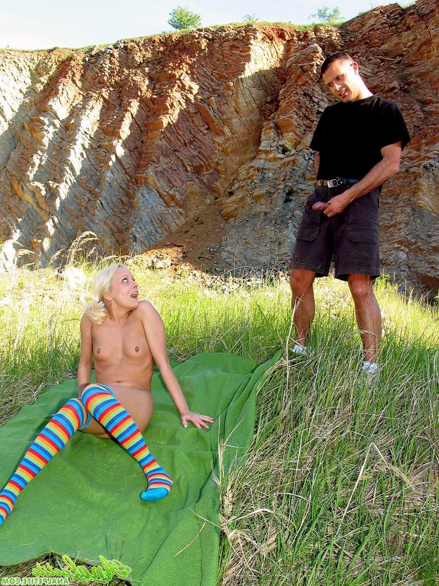 13P Teen fucked in the ass outdoors