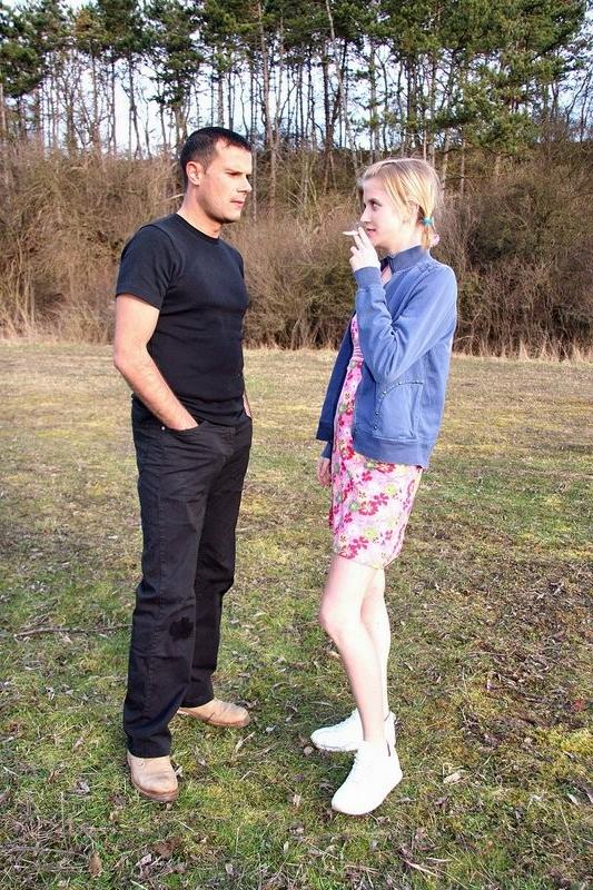 16P A smoking teenager screwing her horny boyfriend outdoors