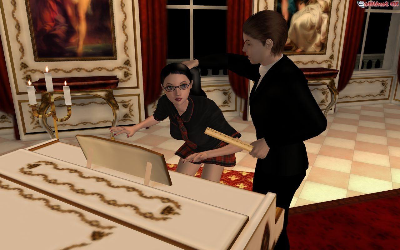 16P 3d animated piano teacher gives a cock lesson