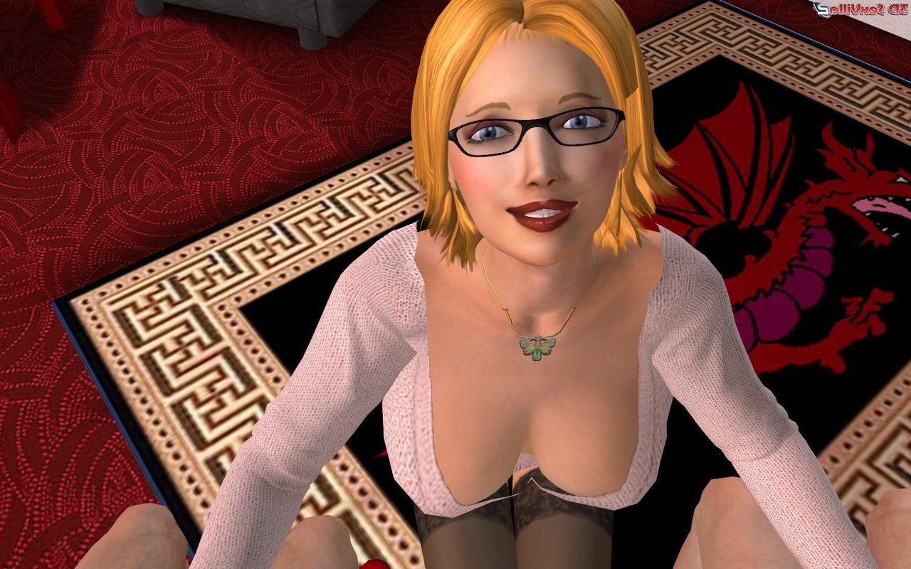 16P Animated hooker strokes two big cocks for money