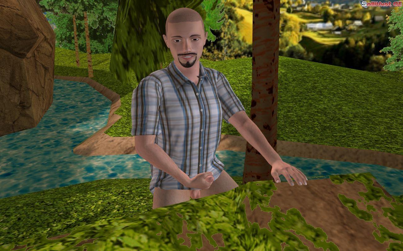 16P Animated peeping tom gets some wet pussy in a lake