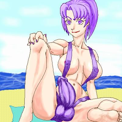 10P Futanari hard cocks in swim suits