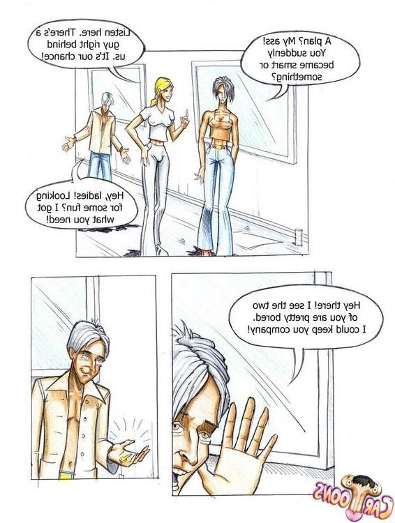 15P Tranny cartoon threesome