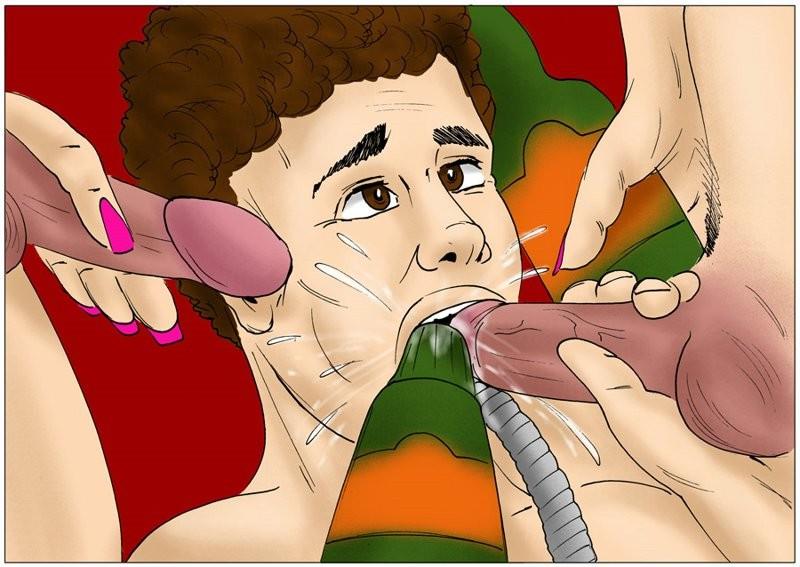 10P Drawn shemales dp guys ass