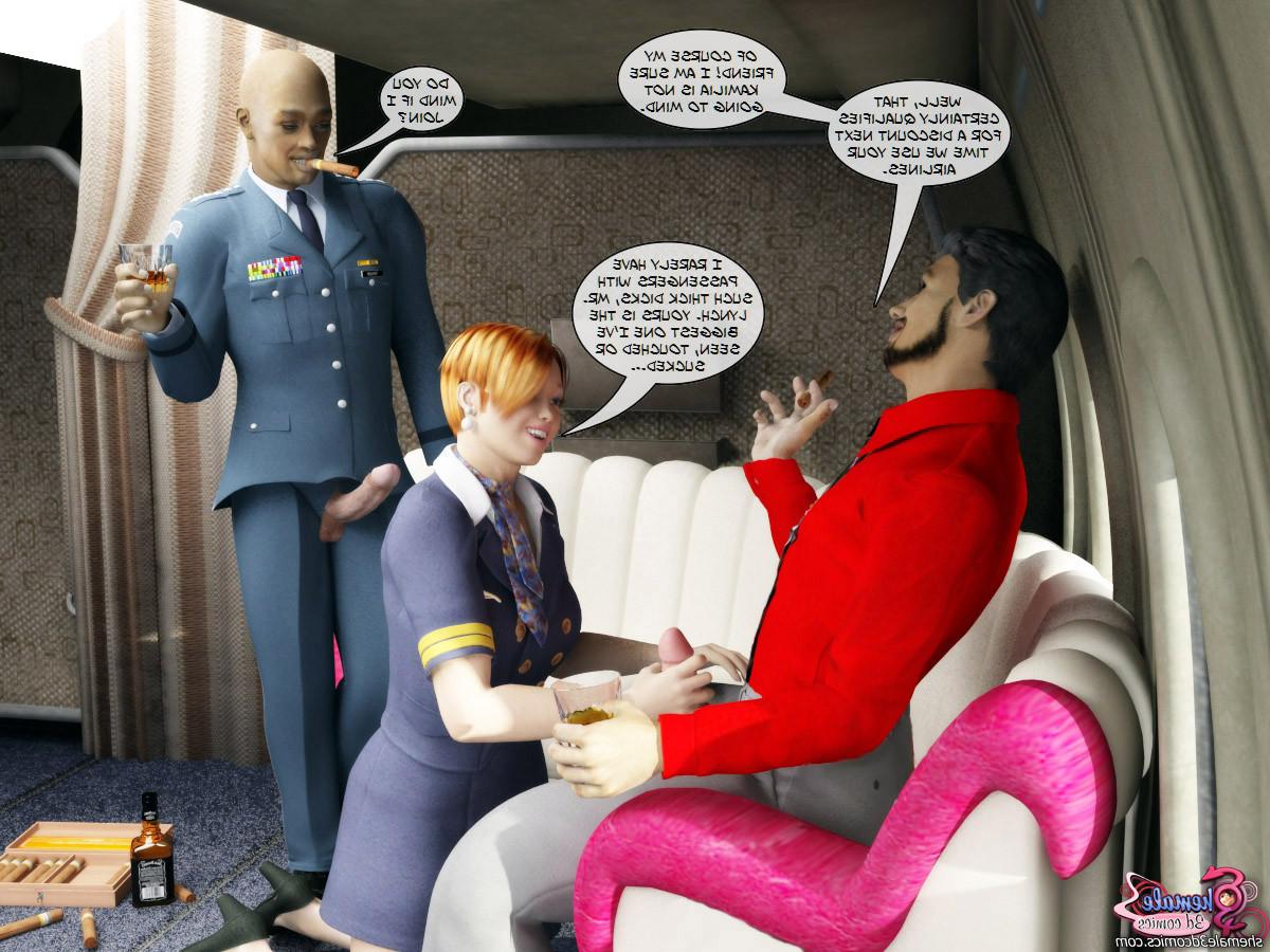 12P 3d shemale stewardess sex on plane