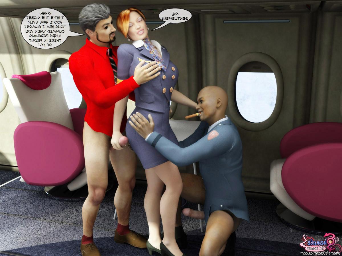 12P 3d shemale stewardess sex on plane