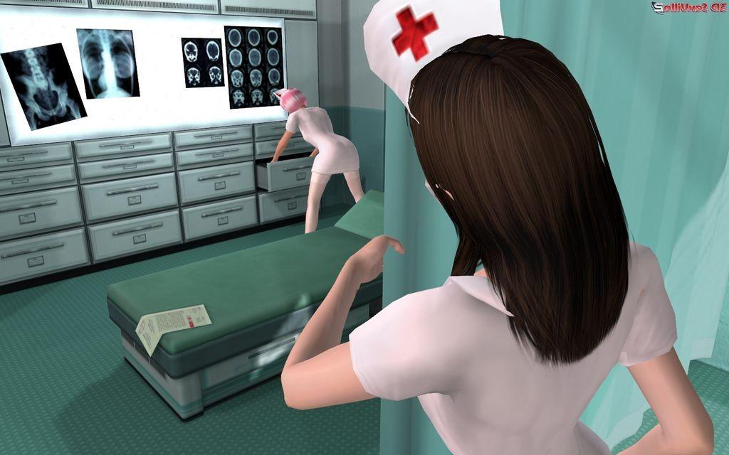 16P Animated lesbian nurses kissing fisting at work