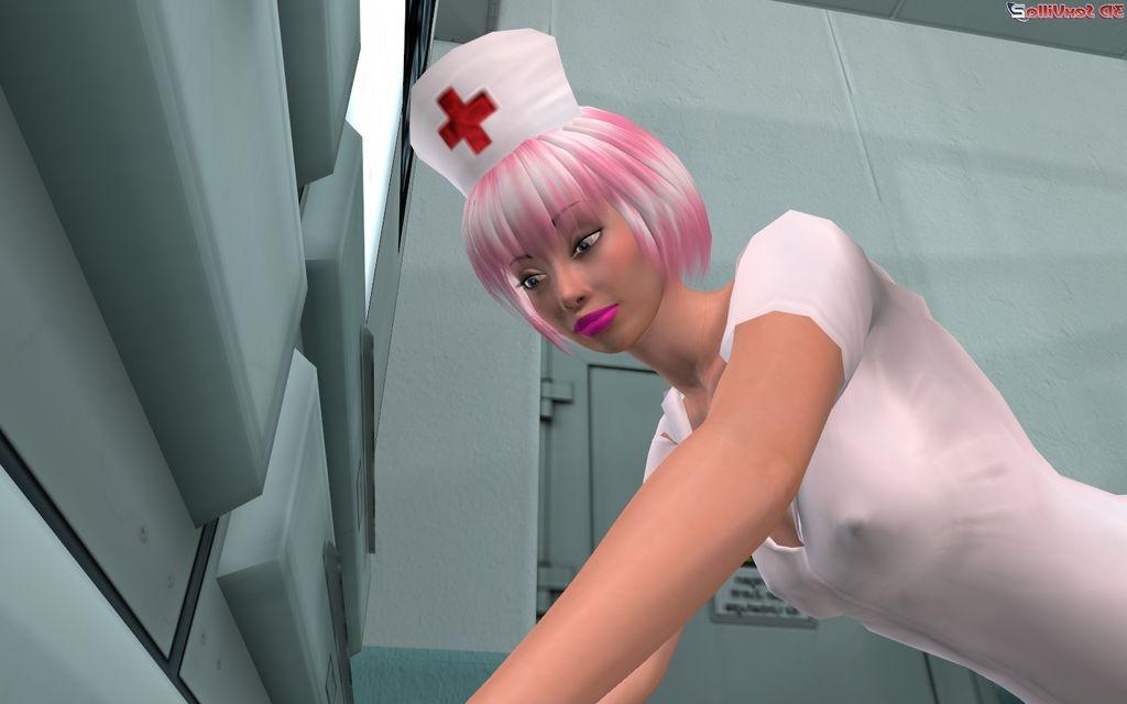 16P Animated lesbian nurses kissing fisting at work