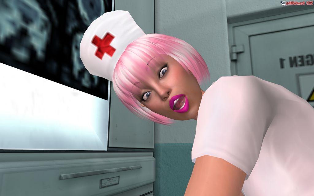 16P Animated lesbian nurses kissing fisting at work
