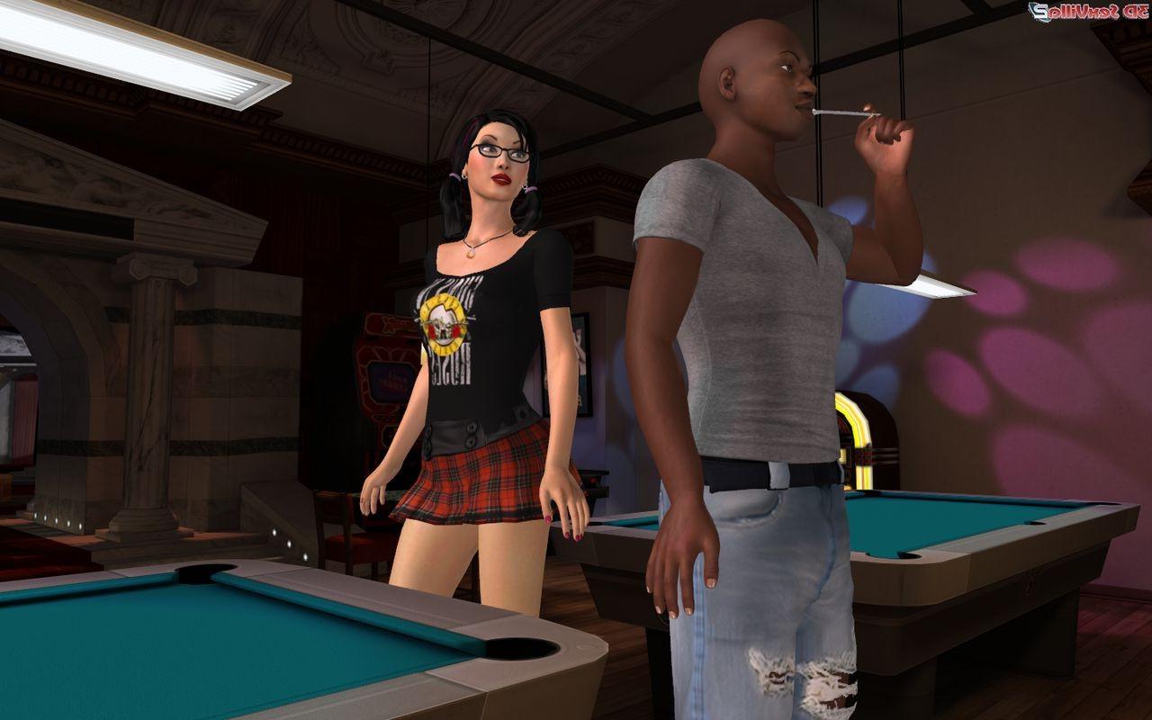 16P Kinky 3d animated interracial hookup in a bar