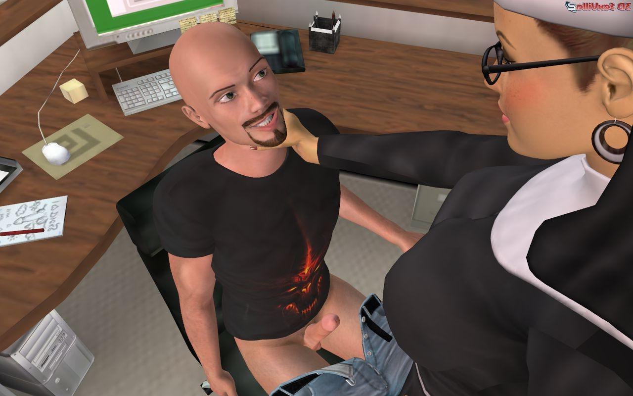 16P Stripping 3d nun gets too close to her client