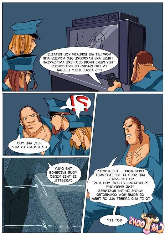 10P Cartoon cops blow dickgirl