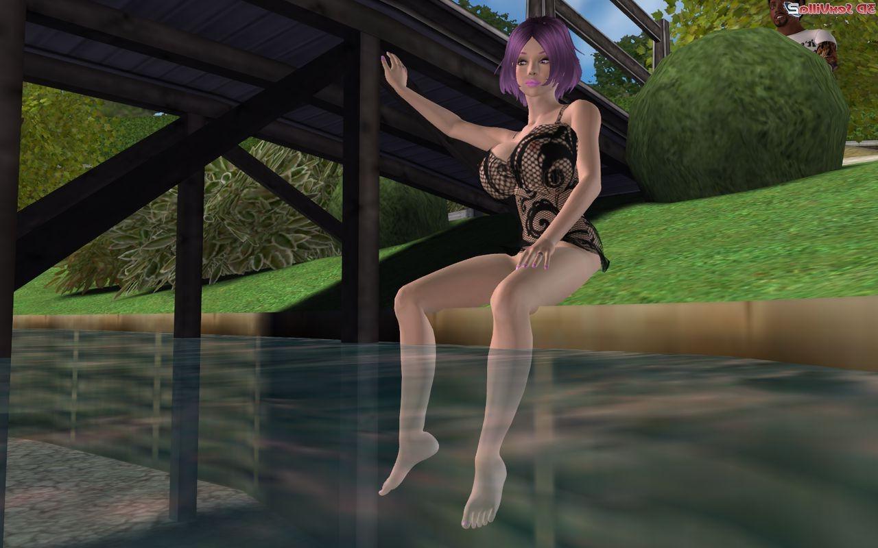 16P 3d animated fingering and shagging in a river