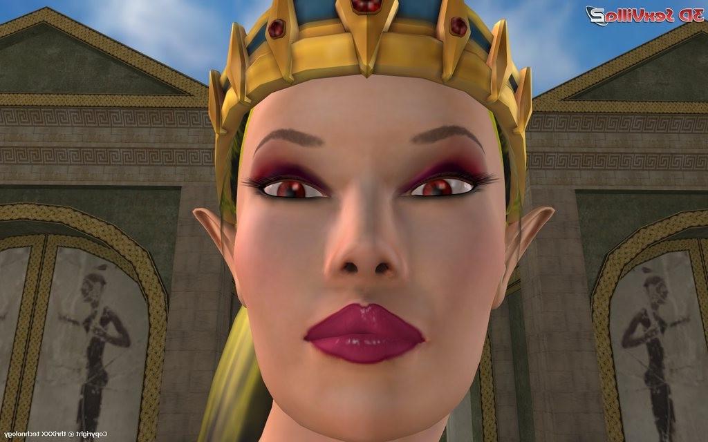 16P Busty 3d animated elven princess getting naked