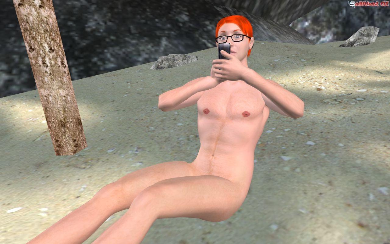 16P 3d babes at the nude beach making a nerd crazy