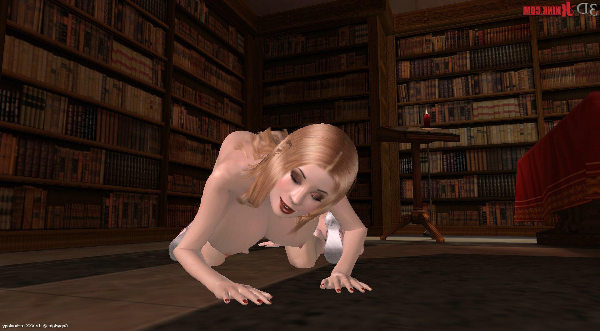 24P Blonde girl with monster tits in lesbian sex scene in virtual 3D
